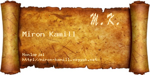 Miron Kamill névjegykártya